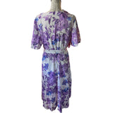 Bloomchic White Purple Floral V Neck Dress Size 10