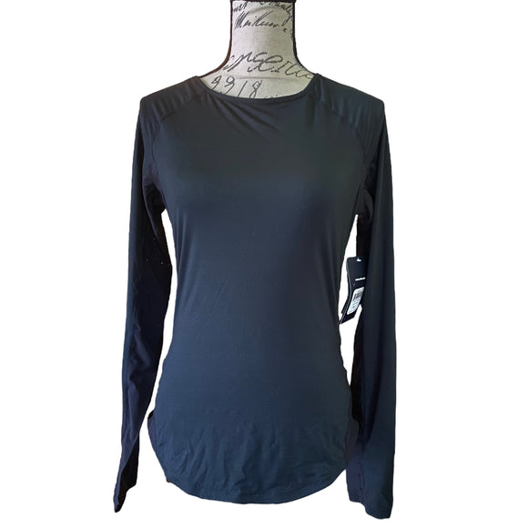 Asics Black $60 FuzeX Running Long Sleeve Fitness Shirt Small