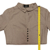 Cider Tweed Print Crop Top Jacket Size Large