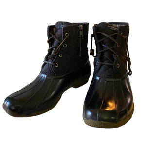 Sperry Black Waterproof Winter Rubber Boots Size 10