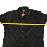 Flamingo Black Button Front Ribbed Texture Shirt Size XX-Large