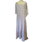 Bloomchic White With Purple Floral Boho Maxi Dress Size 30