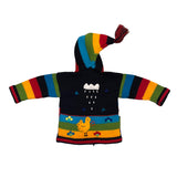 Peruvian Alpaca Baby Animal Multicolor Sweater Jacket 2T