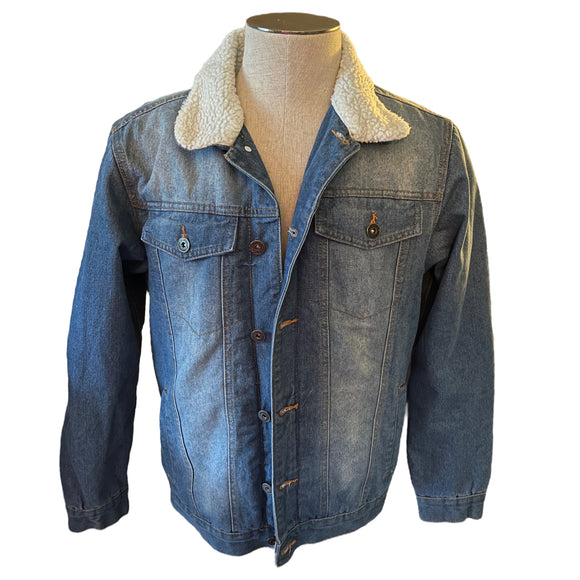 Trademark Brooklyn Cloth Sherpa Lined Denim Jean Jacket Large