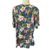 Bloomchic Floral Hawaiian Print V Neck Shirt Size 12