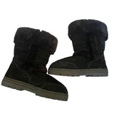 Style & Co Black Suede Faux Fur Witty Boots Size 8