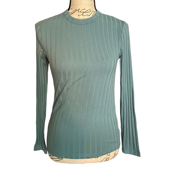 NWT A New Day Green Ribbed Long Sleeve Shirt X-Small