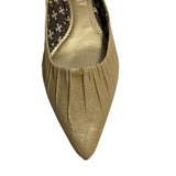American Eagle Gold Pointed Toe Kitten Heel Size 8.5
