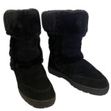 EUC Style & Co Black Suede Faux Fur Witty Boots Size 8