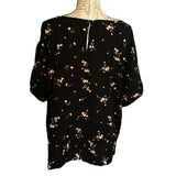 Buffalo David Bitton Black Floral Knotted Front Shirt XX-Large