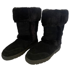 EUC Style & Co Black Suede Faux Fur Witty Boots Size 8