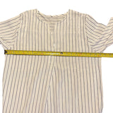 White & Black Striped Tunic Top Size Large