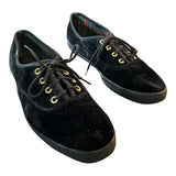 Keds Black Velour Tie Front Casual Sneakers Size 8.5