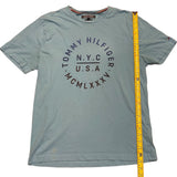 Tommy Hilfiger Blue Classic Organic Cotton Short Sleeve Shirt Size Large
