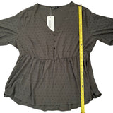 Bloomchic Green Dotted Long Sleeve Babydoll Shirt Size 22/24