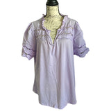 Bloomchic-Purple-Lilac-Eyelet-V-Neck-Shirt-front