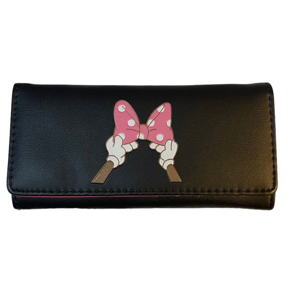 Black Minnie Mouse Hands Bow Wallet