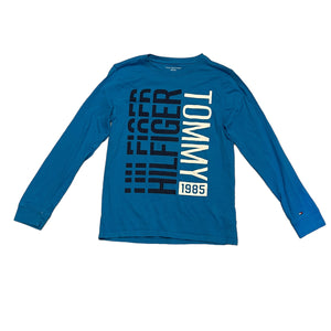 Tommy Hilfiger Blue Cotton Long Sleeve Shirt Size Large 12/14