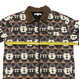PacSun Brown Aztec Quilted Shirt Jacket Size Large