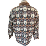 PacSun Brown Aztec Quilted Shirt Jacket Size Large
