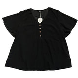 Bloomchic Plus Size Black V Neck Layered Shirt Size 14-16