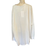 Bloomchic Plus Size White Faux Wrap Long Sleeve Shirt Size 30