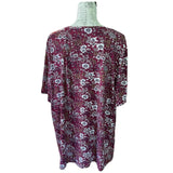Bloomchic Plus Size Burgundy Floral Print Shirt Size 22-24 NWOT