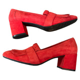 Kenneth Cole Reaction Red Leather Slip On Michelle Heel Size 10