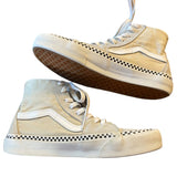 Vans White Checkered Suede Textile High Top Size 5