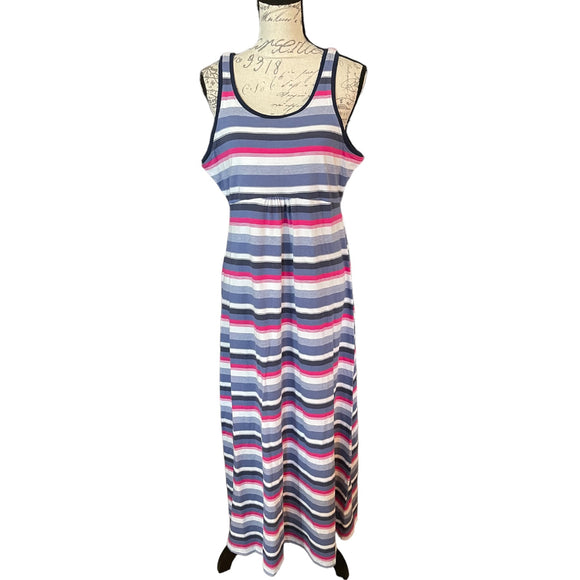 columbia-omni-wick-cotton-blend-striped-tank-maxi-dress-size-x-large-front