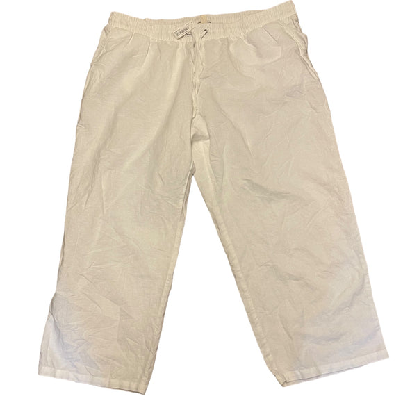 Amazon Essentials White Linen Blend Wide Leg Pants Size 3X