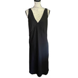 a-new-day-black-satin-midi-slip-party-dress-size-large-front-of-dress