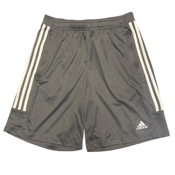 Adidas Aeroready Gray White Striped Athletic Shorts Medium