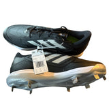 Side view of Adidas black cleats