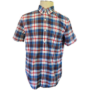 american-eagle-plaid-cotton-short-sleeve-shirt-size-large-front-of-shirt