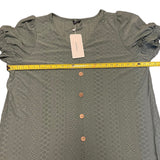Bloomchic Sage Green Eyelet Faux Button Front Shirt 22/24
