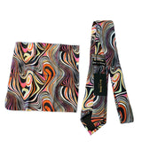 Barry Wang Abstract Colorful Tie & Pocket Square alternate view