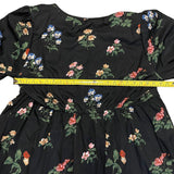 Bloomchic Black Floral V Neck Babydoll Shirt Size 22/24