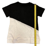 Black and White Short Sleeve Kids Shirt length