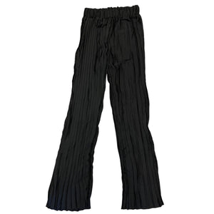 black-pleated-semi-sheer-pull-on-beach-pool-cover-up-pants-small-front