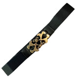 Black Stretch Belt Gold Clasp Buckle