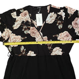 bloomchic-black-v-neck-dress-pink-roses-size-26-new-pit