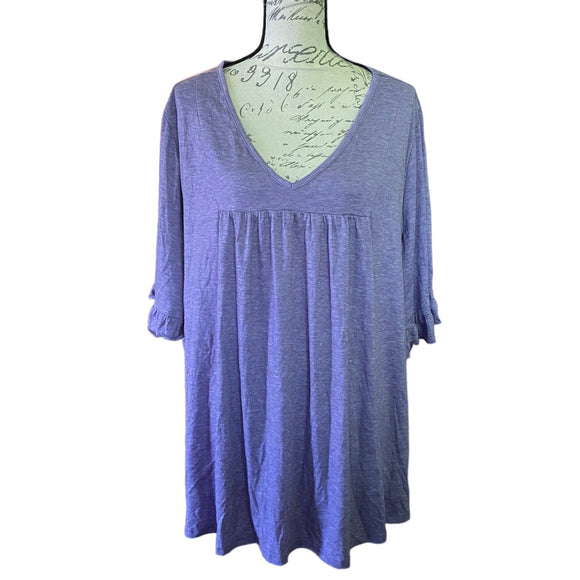 bloomchic-purple-ruffle-sleeve-shirt-plus-size-22-24-front-of-shirt