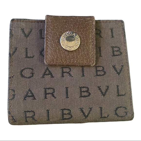 front of bvlgari brown wallet