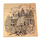 Embossing Arts Co 1997 #433-S Asleep On The Deck Rubber Extra Large Stamp