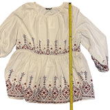 Bloomchic Ivory Aztec Long Sleeve Babydoll  Shirt Size 22/24
