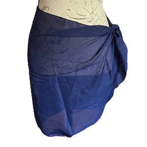 Blue-Women-Short-Sarong-Beach-Swim-Pool-Cover-Up-front