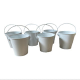 white cakewalk pails with handles up