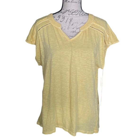 caslon-yellow-cotton-shirt-size-small-new-front