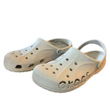 Front side of gray Crocs